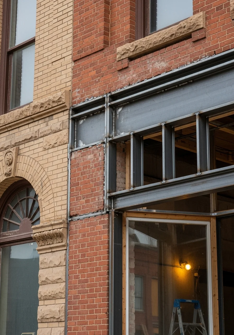 Commercial building renovation in Cheyenne downtown area.